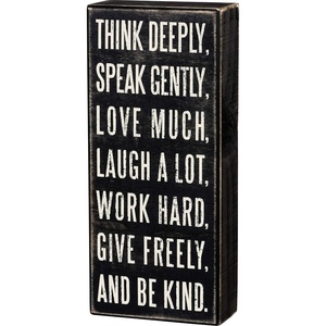 image:imagePrimitives by Kathy 17037 Classic Box Sign 4 x 9Inches Think Deeply