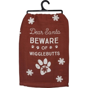 image:imagePrimitives by Kathy Beware of Wigglebutts Home Dcor Kitchen Towel 28 x 28 Red