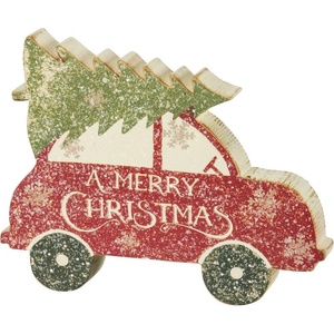 image:imagePrimitives by Kathy Rustic Car with Tree Chunky Sitter Christmas Sign