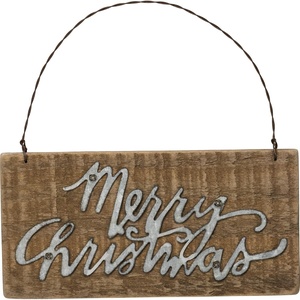 image:imagePrimitives by Kathy Slat Wood Ornament 6 x 3Inches Merry Christmas
