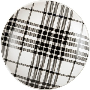 image:imagePrimitives by Kathy Stoneware Dessert Plate  this durable stoneware dessert plate features an all over black plaid design for any occasion