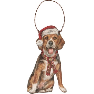 image:imagePrimitives by Kathy Beagle Santa Hat Ornament Christmas Ornament Holiday Dcor Hanging Tree Decorations Festive Dog Themed GiftPet Lover