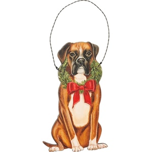 image:imagePrimitives by Kathy Christmas Boxer Hanging Ornament