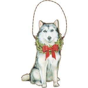 image:imagePrimitives by Kathy Christmas Husky Hanging Ornament