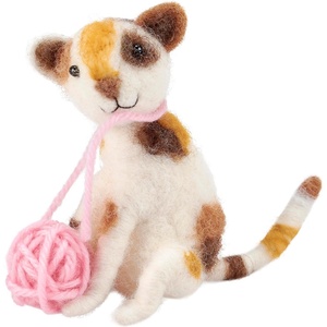 image:imagePrimitives by Kathy Collectible Felt Critter 4inch Yarn Ball Kitten Adorably Playing with Pink Yarn Ball Display with Our Other pet Themed Figures  Tiered Tray amp Shelf Sitter Decor