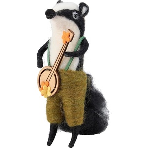 image:imagePrimitives by Kathy Collectible Felt Critter 5inch Banjo Skunk Whimsical Bluegrass Skunk for Lodge RV or Cabin Decor  Mix amp Match Display with Our Other Hobby Themed Critters