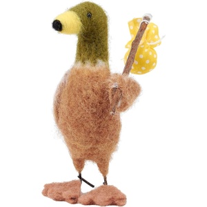 image:imagePrimitives by Kathy Collectible Felt Critter 5inch Runaway Duck Holding bindle with Layered Web feet  Whimsical Cabin RV amp Tiered Tray Decor