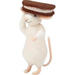 image:imagePrimitives by Kathy Cookie Mouse Collectible Felt Critter 525inch Mouse with Cookie Headwear  Whimsical Food Themed Kitchen  Tiered Tray Shelf Sitter Display with Our Other Food Inspired Decor