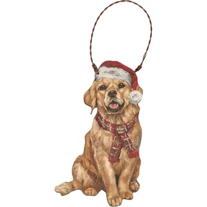 image:imagePrimitives by Kathy Golden Retriever Santa Ornament Christmas Ornament Holiday Dcor Hanging Tree Decorations Festive Dog Themed GiftPet Lover