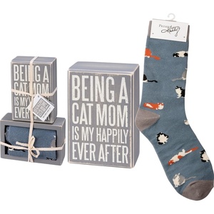 image:imagePrimitives by Kathy Home Dcor Sign and Sock Gift Set Blue