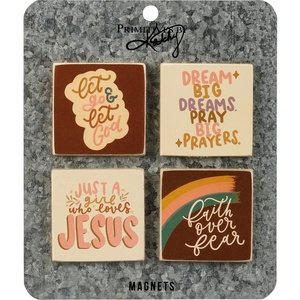 image:imagePrimitives by Kathy Let Go amp Let God Dream Big Dreams Pray Big Prayers Just A Girl Who Loves Jesus Faith Over Fear Decorative Magnet Set
