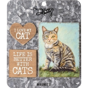 image:imagePrimitives by Kathy Life is Better with Cats  I Love My Cat Home Dcor Magnet Set
