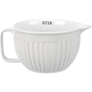 image:imagePrimitives by Kathy Ribbed Texture Stoneware Batter Mixing Bowl Stir 7 x 525 x 325 White