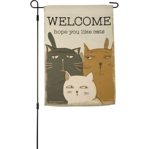 image:imagePrimitives by Kathy Welcome Hope You Like Cats Garden Flag