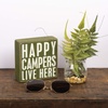 image:imagePrimitives by Kathy 21110 Rustic Olive Green Box Sign 5 x 5 Happy Campers