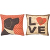 image:imagePrimitives by Kathy DoubleSided Throw Pillow 16 x 16Inches Love and A DogLove