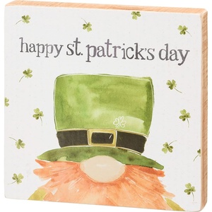 image:imagePrimitives By Kathy 112645 Happy St Patricks Day Block Sign 6inch Square