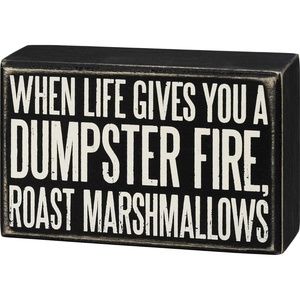 image:imagePrimitives by Kathy 107454 Box Sign  Roast Marshmallows 55x35 inches Black White