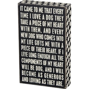 image:imagePrimitives by Kathy 22228 Paw Print Trimmed Box Sign 6Inch by 10Inch Loving Dog