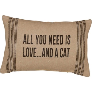 image:imagePrimitives by Kathy 22560 Dark Striped Pillow 10 x 15  And a Cat