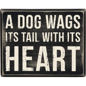 image:imagePrimitives by Kathy 28670 Classic Box Sign 5 x 4Inches A Dog Wags