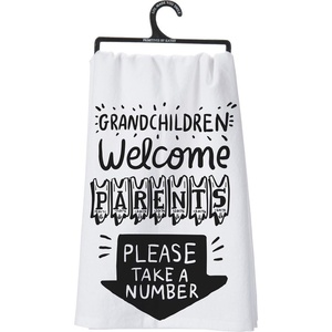 image:imagePrimitives by Kathy 29114 LOL Made You Smile Dish Towel 28 x 28 Grandchildren Welcome