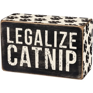 image:imagePrimitives by Kathy 31139 Paw PrintTrimmed Box Sign 4 x 25Inches Legalize Catnip