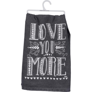 image:imagePrimitives by Kathy 33355 Cotton Dish Towel Love You More 28 x 28Inches