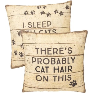 image:imagePrimitives by Kathy 33896 RusticInspired Throw Pillow I Sleep with Cats