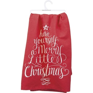 image:imagePrimitives by Kathy Chalk Art Kitchen Towel 28 Square Merry Little