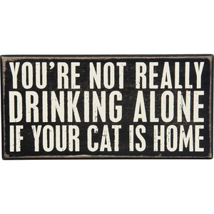 image:imagePrimitives by Kathy Classic Box Sign cat is Home