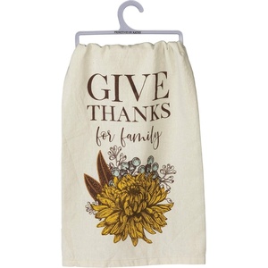 image:imagePrimitives by Kathy Cotton Kitchen Dish Towel  Give Thanks for Family