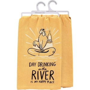 image:imagePrimitives by Kathy Day Drinking On The River is My Happy Place Decorative Kitchen Towel