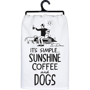 image:imagePrimitives by Kathy Decorative Kitchen Towel  Sunshine Coffee amp Dogs
