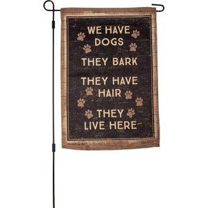 image:imagePrimitives by Kathy Dog Love Garden Flag 12 X 18inch Double Sided WeatherResistant  We Have Dogs They Bark They Have Hair They Live Here Outdoor Pet Decor for Home Garden Porch or Lawn