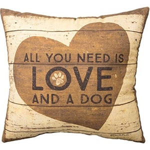 image:imagePrimitives by Kathy DoubleSided Throw Pillow 16 x 16Inches Love and A DogLove and a Dog