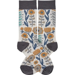 image:imagePrimitives by Kathy Folk Art Floral Socks  Cotton Nylon Spandex Multicolor One Size