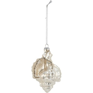 image:imagePrimitives by Kathy Glass Conch Shell Ornament 325inch Length Handpainted with Glitter Accents  Vintage Old World Style for Christmas and Coastal Beach Holiday Tree or Window Display