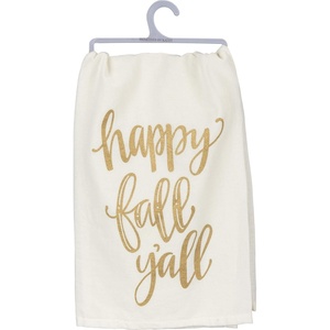 image:imagePrimitives by Kathy Hand Lettered FallInspired Metallic Dish Towel 28 x 28Inch Thank You for The Food Before UsMetallic  Happy Fall Yall