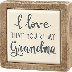 image:imagePrimitives by Kathy Inset Box Hand Illustrated Design Home Dcor Sign Black Cream Wood