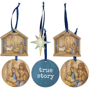 image:imagePrimitives by Kathy Mini Ornament Set  Nativity True Story