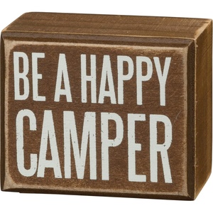 image:imagePrimitives by Kathy Rustic Brown Box Sign Happy Camper