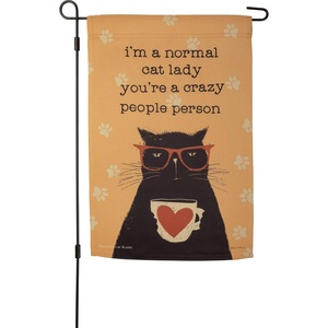 image:imagePrimitives by Kathy Sassy Cat Garden Flag 12 X 18inch Double Sided WeatherResistant  Normal Cat Lady Crazy People Person  Outdoor Decor for Home Garden Porch or Lawn