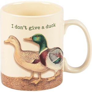 image:imagePrimitives by Kathy Stoneware Coffee Mug 18oz Double Sided Design Giddyup Buttercup Farm Puns Collection  Farmhouse and Homestead Kitchen DecorGive A Duck
