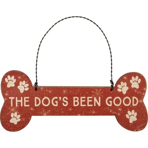 image:imagePrimitives by Kathy Wooden Dog Bone Ornament  The Dogs Been GoodChristmas Ornament Holiday Dcor Hanging Tree Decorations Festive Dog Themed GiftPet LoverFun Paw Design