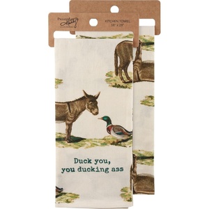 image:imagePrimitives by Kathy Duck You You Ducking Ass Decorative Kitchen Towel 18 x 28