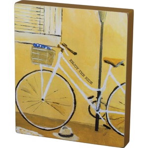 image:imagePrimitives by Kathy Friendship Heart Gallery Block Word Sign 6 x 7 Enjoy The RideEnjoy the Ride
