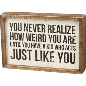 image:imagePrimitives by Kathy Inset Box Sign Never Realize How Weird You are