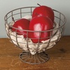 image:imagePrimitives by Kathy Rustic Wire Pedestal Fruit Basket 8 x 6