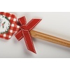 image:imagePrimitives by Kathy doublesided silicone novelty cooking spatulahand lettered Baking Spirits Bright sentiment with holiday greenery wreath design and red and white gingham pattern